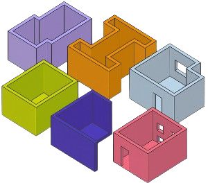 VR arena layout configurations showing square, rectangular and custom shapes from 10m² to 400m²